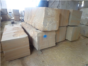Factory Yellow Wood Veins Sandstone Blocks, China Yellow Sandstone