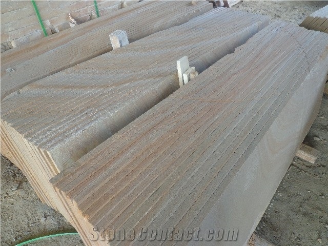 Factory Yellow Wood Veins Sandstone Slabs, China Yellow Sandstone