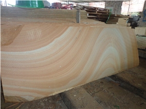 Factory Yellow Wood Veins Sandstone Slabs & Tiles, China Yellow Sandstone