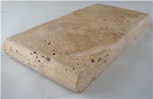 Classic Light Travertine Tumbled Pool Coping