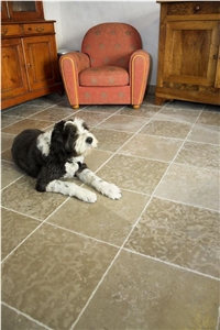 Villebois Gris Limestone Floor Tiles, France Grey Limestone