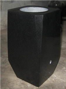Shanxi Black Vase for Tombstone, Black Granite Urn, Vase & Bench
