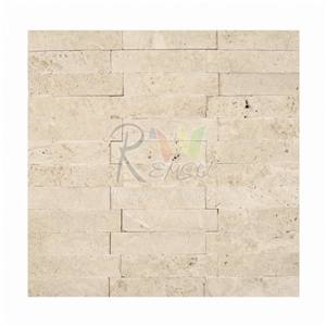 Beige Split Face Mosaic, Beige Travertine