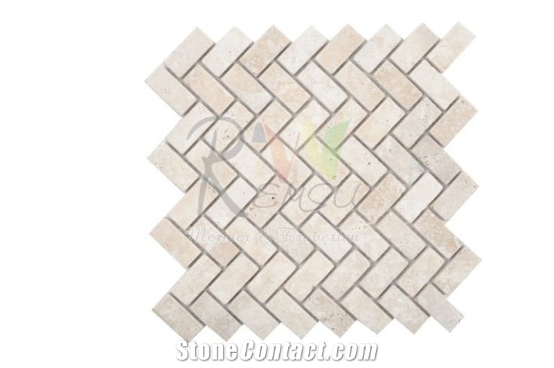 Herringbone Classic Tumbled Mosaic,Tumbled Mosaic