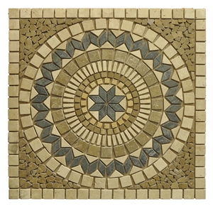 Travertine Mosaic Floor Medallion