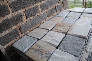 Black & Gold Slate Paving Stone with Mesh