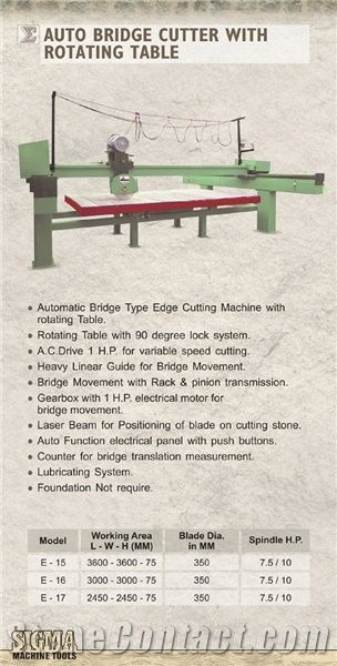 E -15/16/17 Automatic Bridge Type Edge Cutting Machine