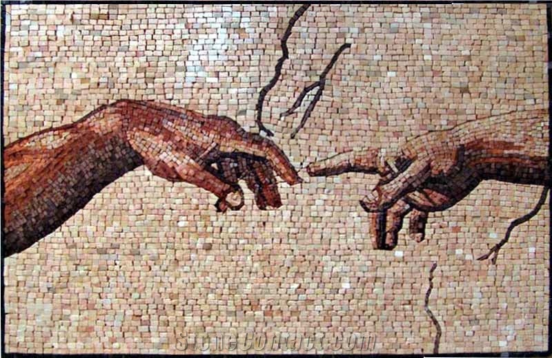 Creation Of Adam by Michelangelo Mosaic Tile