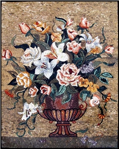Floral Arrangement Mural Tile Decor