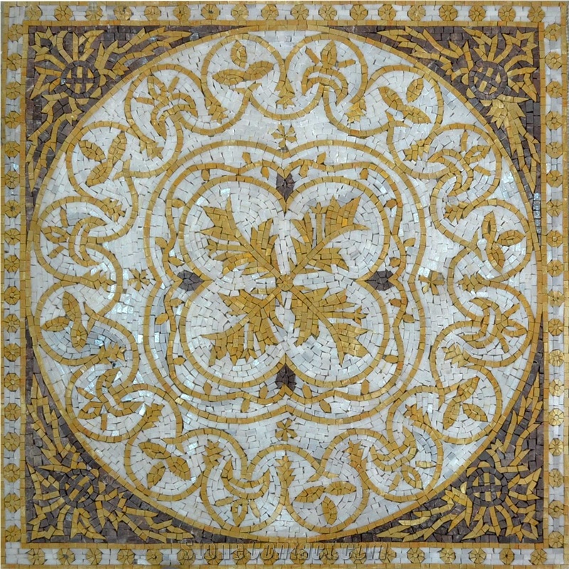 Floral Geometric Marble Mosaics