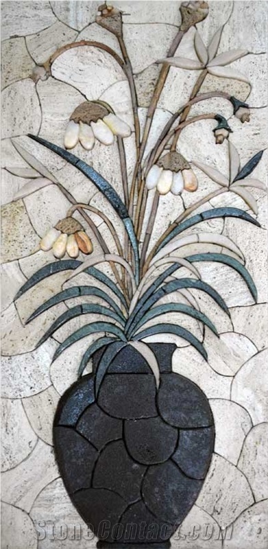 Flowers in a Pot Stone Art
