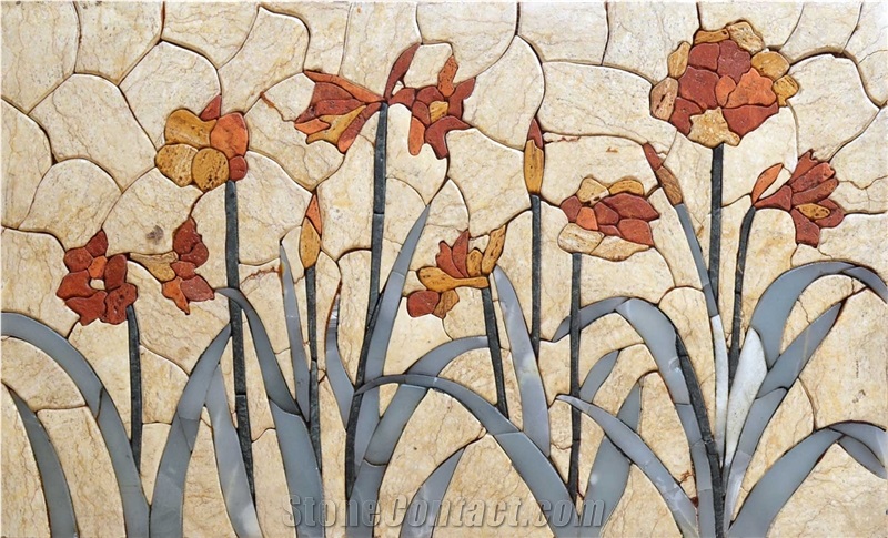 Flowers Stone Petal Mosaic