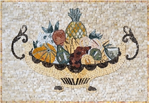 Fruit Bowl Stone Art Kitchen Mosaic Backsplash