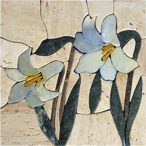 Lily Flowers Stone Mosaic