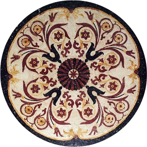 Marble Elegant Medallion Mosaic Art