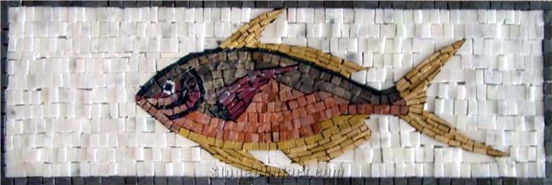 Marble Fish Border Mosaic
