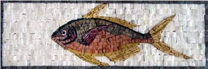 Marble Fish Border Mosaic