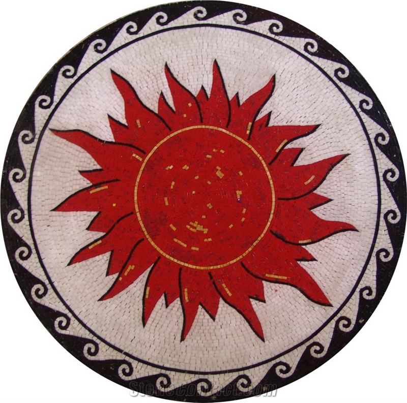 Sun Medallion Marble Mosaic