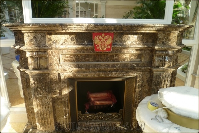 Emperador Marble Fireplace From Russian Federation