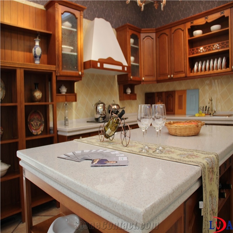 Man-Made Stone Kitchen Countertops, White Kitchen Countertops