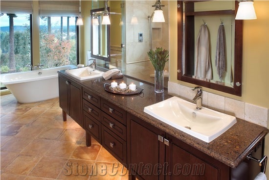 Brown Granite Bathroom Countertops