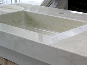 Bianco Di Apricena Limestone Solid Basin