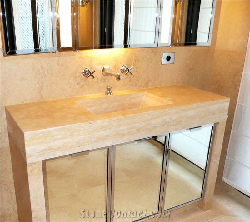 Jerusalem Royal Cream Limestone Honed Vanity Top