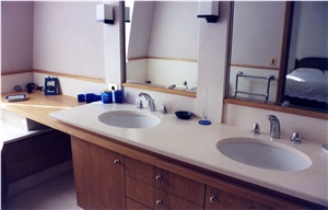 Saint Hubert Limestone Double Sink Bathroom Top, Saint Hubert Limestone Vanity Top