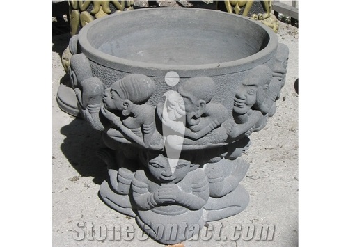 Pottery and Bowl, Black Basalt Pots