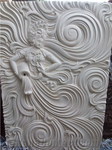 White Sandstone Wall High Relief