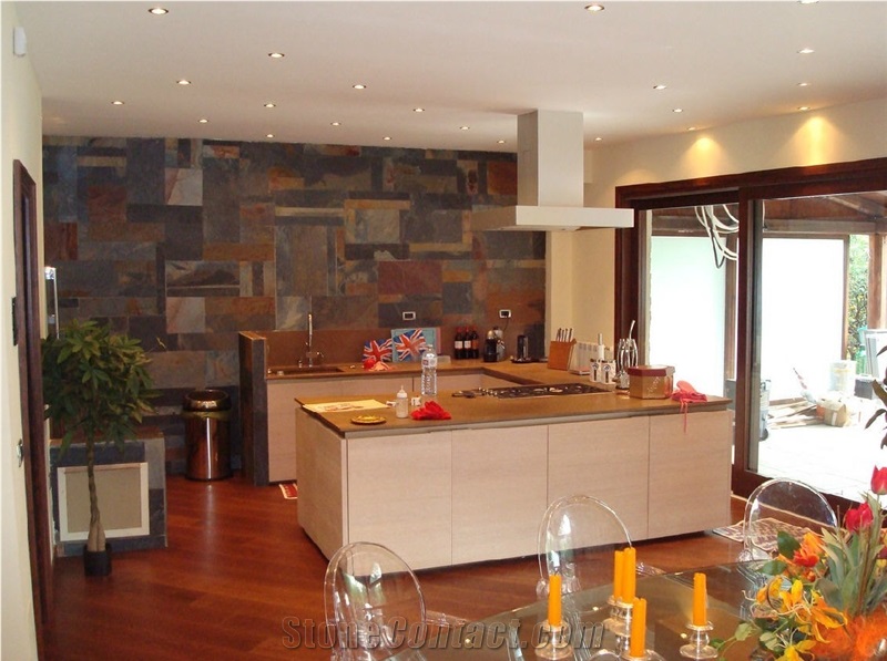 slate wall for kitchen wall
