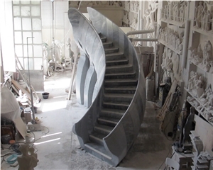Solid Carrara Marble Stairs, Pietrasanta Oro Marble Stairs