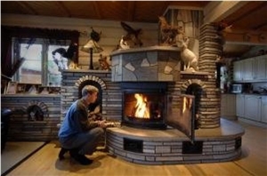Alta Quartzite Masonry Design Fireplace