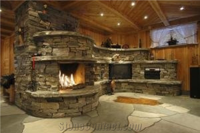 Otta Rust Quartzite Fireplace