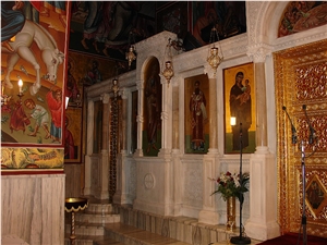 Greek Orthodox Church Chapel, Thassos White Marble Furniture