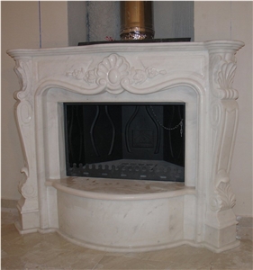 Volakas Imperial Marble Polished Hand Carved Fireplace