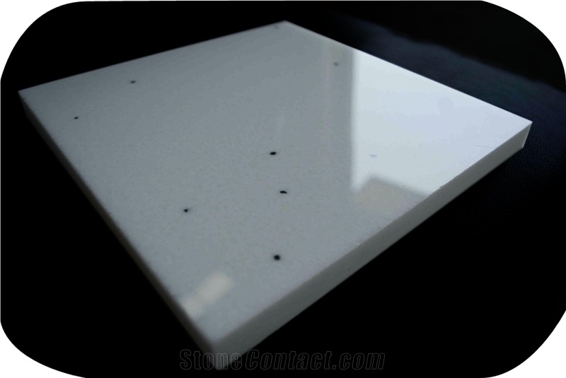 Black Spotted White Crystallized Glass Stone