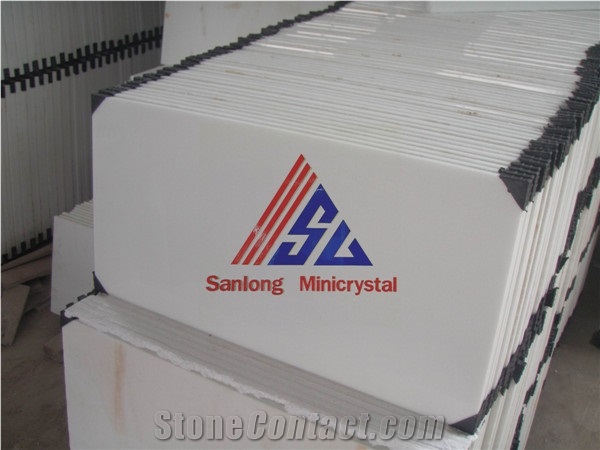 Pure White Artificial Crystallized Glass Stone Cladding