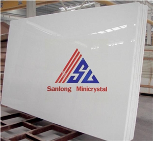 Pure White Artificial Crystallized Glass Stone Tiles