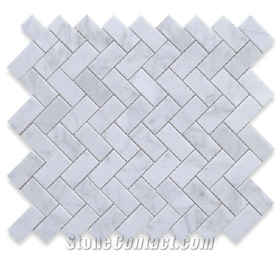 Bianco Carrara Marble Mosaic, White Marble Mosaic