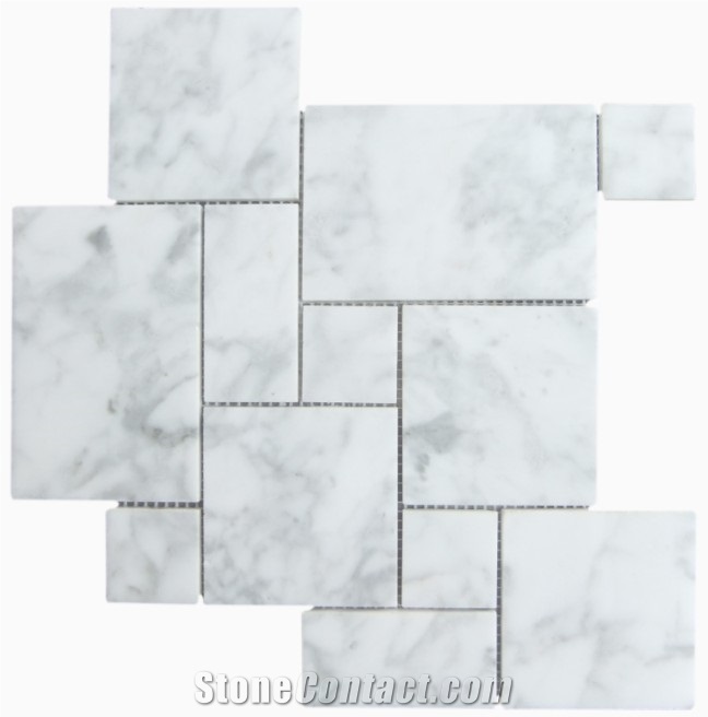 Bianco Carrara Marble Mosaic, White Marble Mosaic