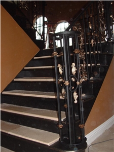 Marble Staircase, Beige Marble Stairs