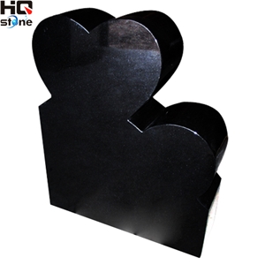 Double Hearts Monuments in Shanxi Black Granite
