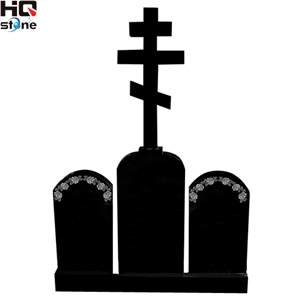 Shanxi Black Granite Cross Tombstones Monuments