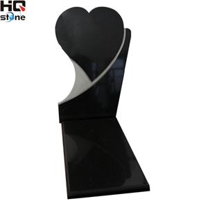 Shanxi Black Granite Heart Shape Monuments