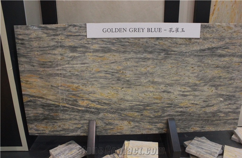 Golden Grey Blue Marble Slabs, Turkey Grey Marble