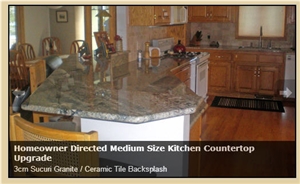 3cm Sucuri Granite Kitchen Countertop/ Ceramic Tile Backsplash