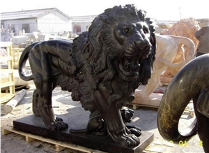 Black Marble Lion Sculpture,Garden Hand Carving Marble Lion Sculpture,Lion Statue