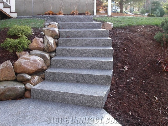 G603 Granite Stairs and Steps,Grey Granite Stairs and Steps,Outdoor Granite Stair and Step
