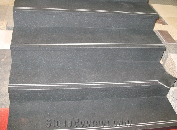 G684 Granite Stairs and Steps,Black Granite Stairs and Steps,Interior Stair and Step